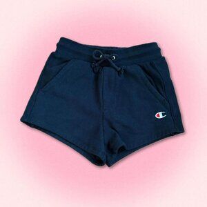 Black Champion High Waisted Reverse Weave Shorts